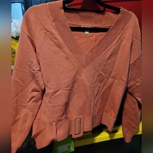 Eva Mendes Mauve belted top. Great condition.